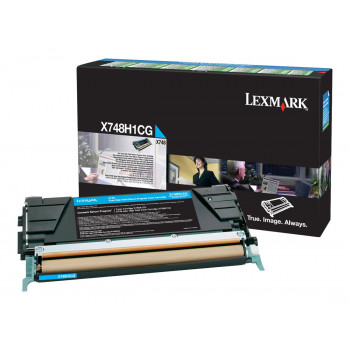 Lexmark X748H1CG cartucho de tóner para X748de, X748de LDS, X748de Statoil, X748dte, cian