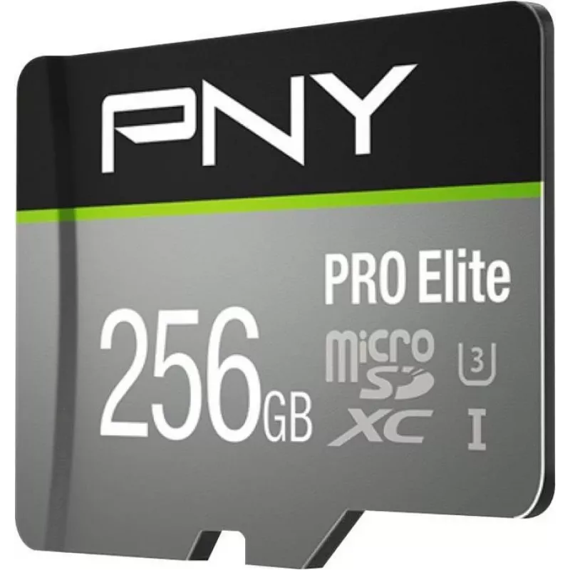 PNY PRO Elite P-SDU256V31100PRO-GE tarjeta de memoria microSDXC, 256 GB, UHS-I U3, A1, V30, con adaptador SD