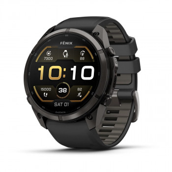 Garmin Fenix 9 Pro 010-04337-16 reloj inteligente, 51 mm, titanio DLC Carbon Gray, correa de silicona negra/Pebble Grey