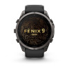 Garmin Fenix 9 Pro 010-04337-16 reloj inteligente, 51 mm, titanio DLC Carbon Gray, correa de silicona negra/Pebble Grey