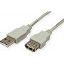Secomp STANDARD cable alargador USB 2.0, tipo A-A, macho/hembra, beige, 3 m