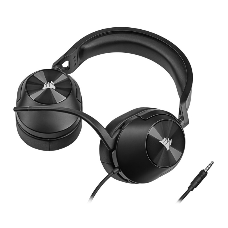 Corsair HS55 Surround CA-9011260-AP auriculares para juegos con cable y micrófono, Dolby Audio 7.1, negro carbón