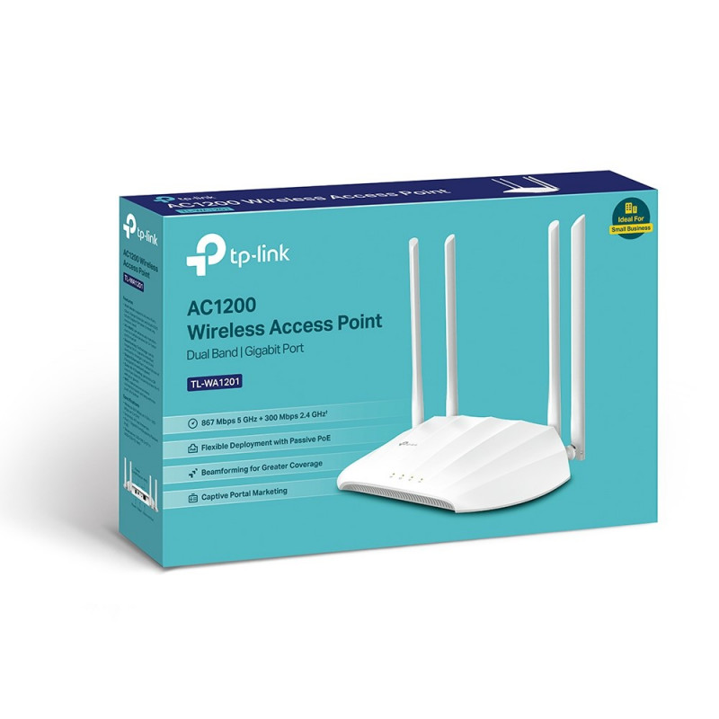 TP-Link TL-WA1201 punto de acceso WLAN, 867 Mbit/s, compatible con PoE, blanco