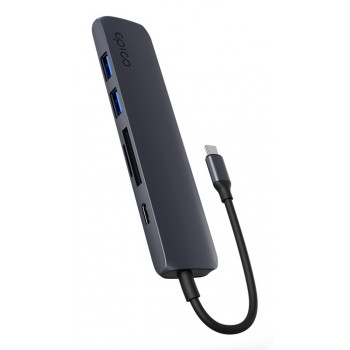 Epico 6in1 Alu Hub 8K USB-C hub, azul cielo