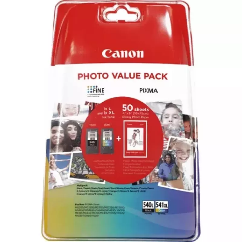 Canon PG-540L/CL-541XL Photo Value Pack cartuchos de tinta (2 uds.), negro + color, 5224B007