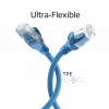ACT FC1600 cable de conexión CAT6A U/UTP ultraflexible con conectores RJ45, 0,5 m, TPE, con protección antienganche, azul
