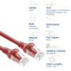 ACT FC1510 cable de conexión U/UTP CAT6A ultraflexible, TPE, con protección de pestaña, RJ45, 10 m, rojo