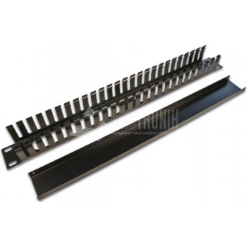 Wirewin KRP 1U BL 19" panel pasacables con tapa, negro RAL9005