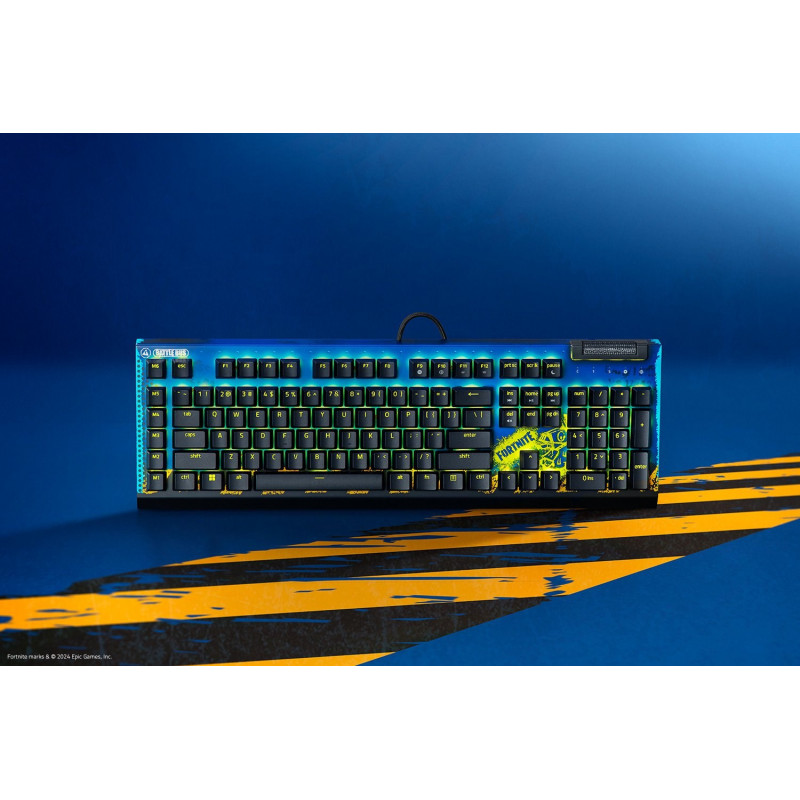 Razer BlackWidow V4 X Fortnite Edition teclado para juegos, USB, distribución en inglés de EE. UU.