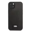 Karl Lagerfeld KLHCP13MSFMP2K funda rígida para iPhone 13 / 14 / 15, Saffiano Plaque, negra