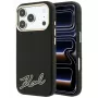 Karl Lagerfeld Grained with Resin Signature Logo MagSafe funda para iPhone 18 Pro Max / 17 Pro Max, negra