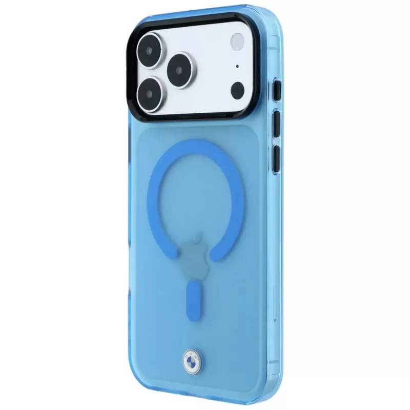 BMW BMW001318 Sign Frosted IML & Metal Logo funda MagSafe para iPhone 18 Pro Max / 17 Pro Max, azul