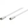 Wentronic Goobay 27031 cable de conexión SAT, 1,5 m, conector F a conector F, blanco