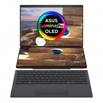 Asus Zenbook Duo UX8407AA-SN094X portátil de 14 pulgadas, pantalla táctil OLED, Intel Core Ultra 9 378H, 32 GB LPDDR5X, SSD de 2000 GB, Windows 11 Home, Moher Gray