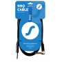 Cable SSQ JMPJMK2 SS-1440 jack mono – jack mono (ángulo de 90 grados), 2 m, negro