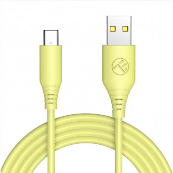 Cable de silicona Tellur TLL155400 de USB a Type-C, 3A, 1 m, amarillo