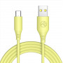 Cable de silicona Tellur TLL155400 de USB a Type-C, 3A, 1 m, amarillo