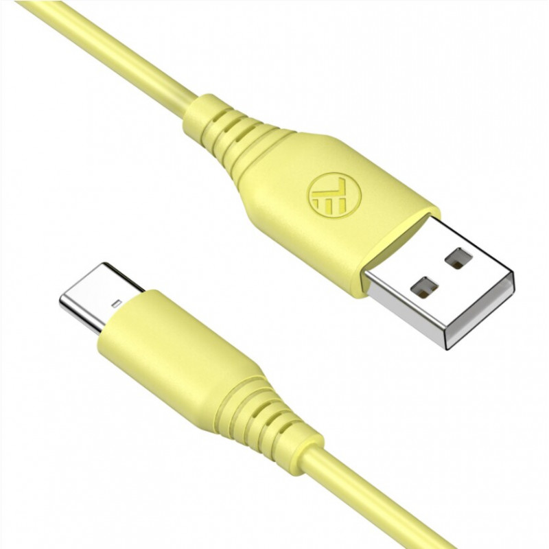 Cable de silicona Tellur TLL155400 de USB a Type-C, 3A, 1 m, amarillo