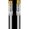 Goobay cable de antena de TV, 135 dB (típ.), cuádruple apantallamiento, 5 m, blanco, chapado en oro
