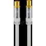 Goobay cable de antena de TV, 135 dB (típ.), cuádruple apantallamiento, 5 m, blanco, chapado en oro