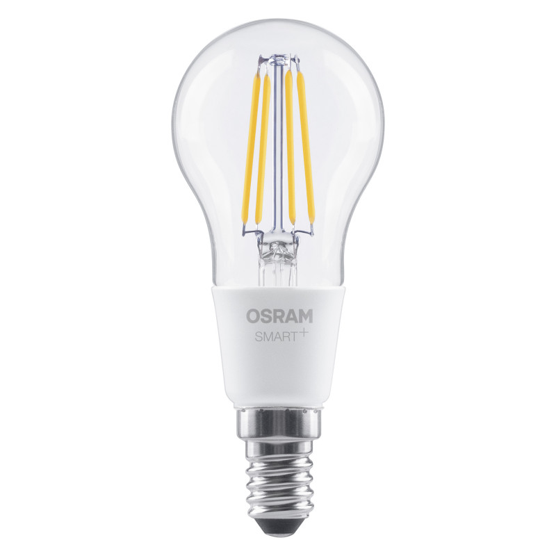 Osram SMART+ Matter Filament Classic P40 827 bombilla inteligente, regulable, E14, 4 W, blanco cálido, Wi-Fi