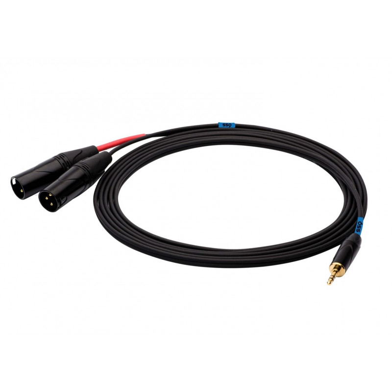 SSQ MIXLR1 SS-1816 cable de audio, jack estéreo de 3,5 mm – 2x XLR, 1 m, negro