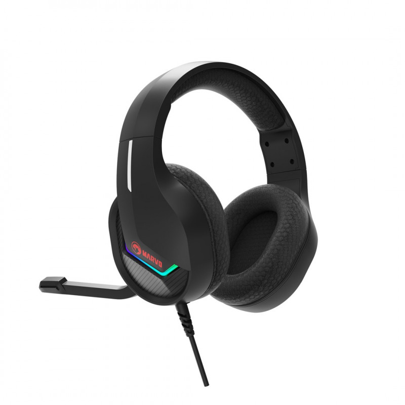 Marvo Tactic 40 H8618 BK auriculares para juegos, con cable, RGB, negros