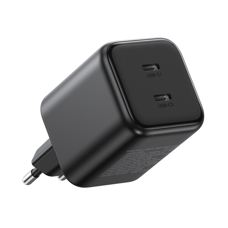 Ugreen X526 cargador 45 W, 2 x USB-C, GaN, negro