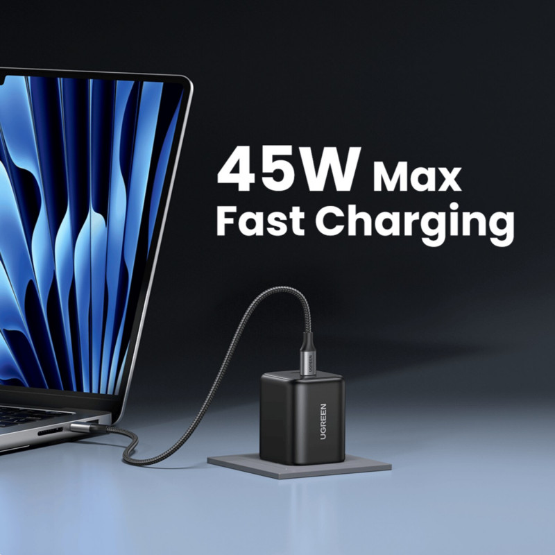 Ugreen X526 cargador 45 W, 2 x USB-C, GaN, negro