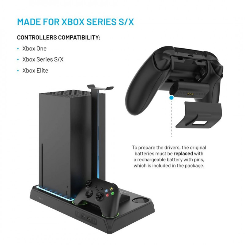 Fixed FIXXB-MCS-BK estación multifunción para Xbox Series X/S, negra