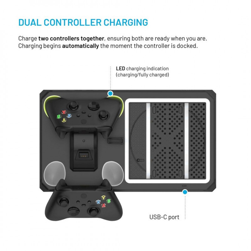 Fixed FIXXB-MCS-BK estación multifunción para Xbox Series X/S, negra