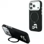 Karl Lagerfeld Ring Stand 360 Karl & Choupette Heads Pin funda con MagSafe para iPhone 18 Pro / 17 Pro, negra