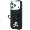 Karl Lagerfeld Ring Stand 360 Karl & Choupette Heads Pin funda con MagSafe para iPhone 18 Pro / 17 Pro, negra