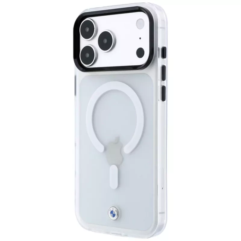 BMW Sign Frosted IML & Metal Logo MagSafe funda para iPhone 18 Pro Max / 17 Pro Max, transparente