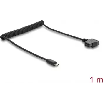 Delock 67692 cable en espiral de D-Tap a USB Type-C™ macho, 1 m