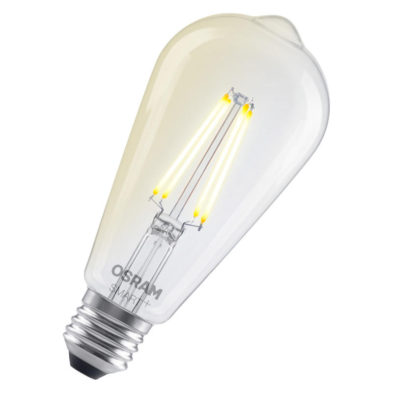 Osram SMART+ MATTER Dimmable Classic Edison 60 827 E27 bombilla inteligente, 6 W, blanco cálido, Wi-Fi