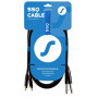 SSQ RCAJM2 SS-1428 cable de audio, 2x RCA – 2x jack mono de 6,3 mm, 2 m, negro