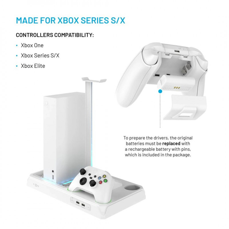 Fixed FIXXB-MCS-WH estación multifunción para Xbox Series X/S, blanca