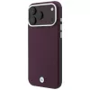 BMW BMW001223 funda para iPhone 18 Pro / 17 Pro, Sign Deboss Quilted Metal Logo, MagSafe, burdeos