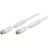 Wentronic 27720 IEC macho a IEC hembra, conectores chapados en oro, color blanco