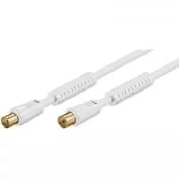 Wentronic 27720 IEC macho a IEC hembra, conectores chapados en oro, color blanco