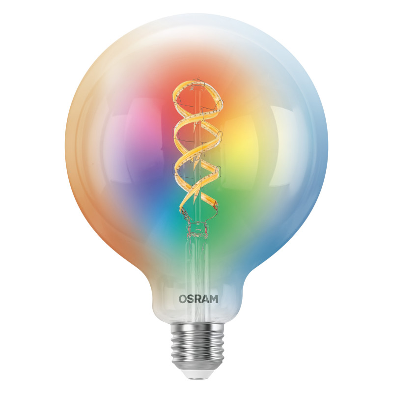 Osram SMART+ MATTER Filament Multicolor Classic Globe 125 40 bombilla inteligente, E27, 4,8 W, RGBW, Wi-Fi