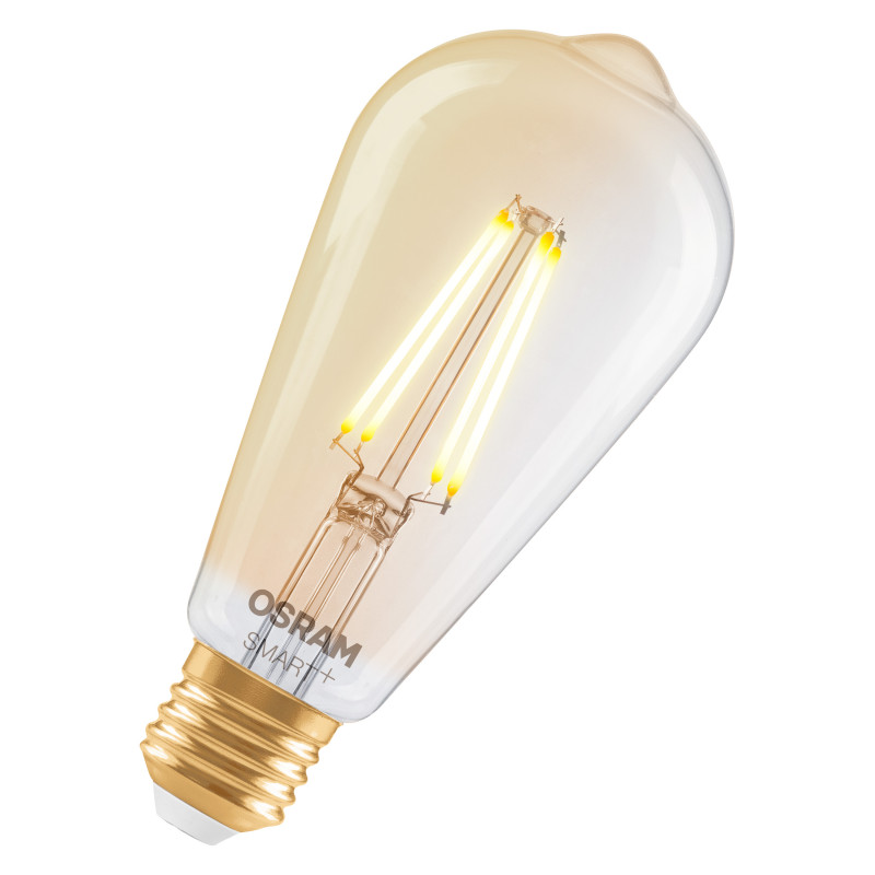 Osram SMART+ MATTER Filament Dimmable Classic Edison 53 824 bombilla inteligente, dorada, E27, 6 W, blanco cálido, Wi-Fi