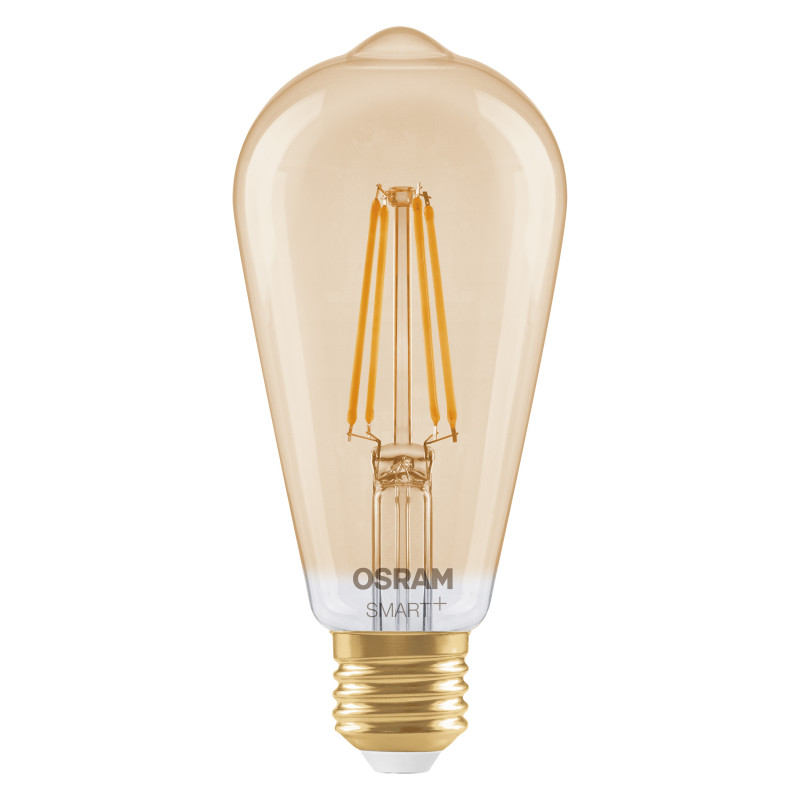 Osram SMART+ MATTER Filament Dimmable Classic Edison 53 824 bombilla inteligente, dorada, E27, 6 W, blanco cálido, Wi-Fi