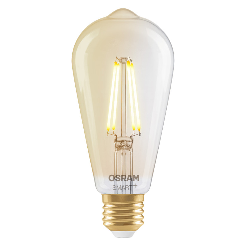 Osram SMART+ MATTER Filament Dimmable Classic Edison 53 824 bombilla inteligente, dorada, E27, 6 W, blanco cálido, Wi-Fi