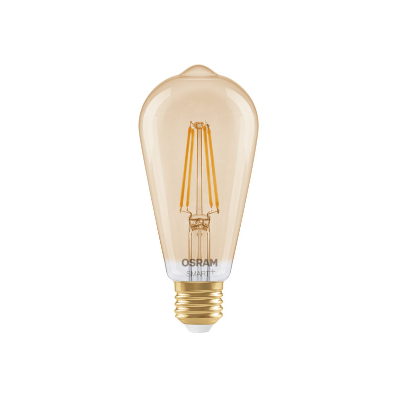Osram SMART+ MATTER Filament Dimmable Classic Edison 53 824 bombilla inteligente, dorada, E27, 6 W, blanco cálido, Wi-Fi