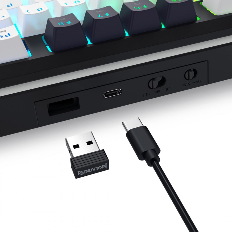 Redragon Wildslash LCD Pro K746WB-RGB-PRO teclado para juegos
