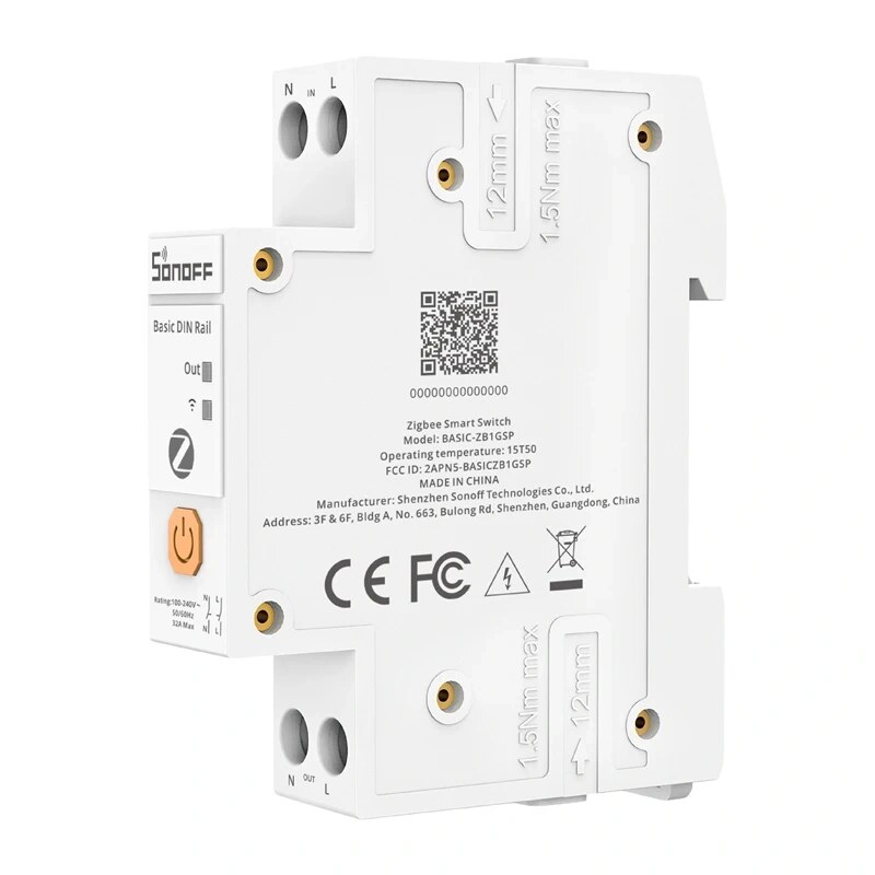 SONOFF BASIC-ZB1GSP interruptor inteligente Zigbee, carril DIN, 32 A