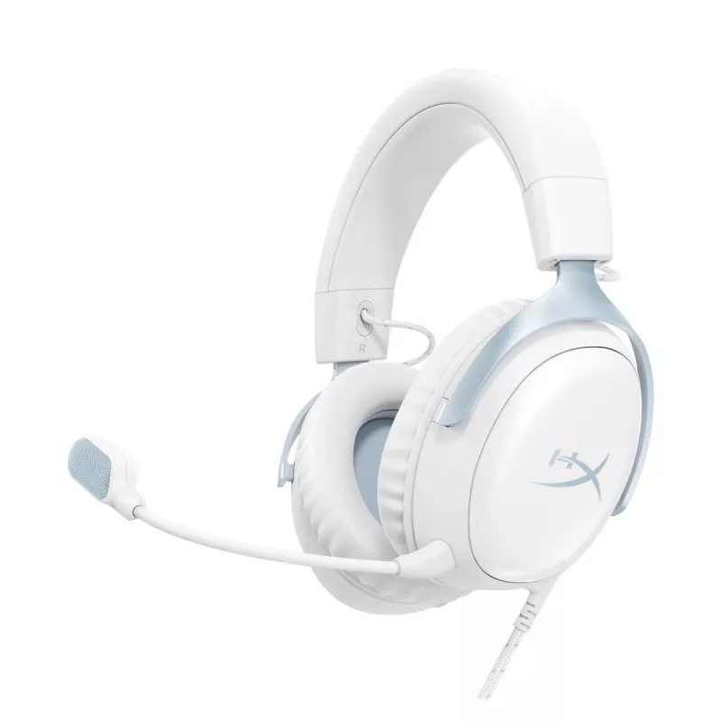 Auriculares gaming HyperX Cloud III, blanco-azul, DF7F1AA