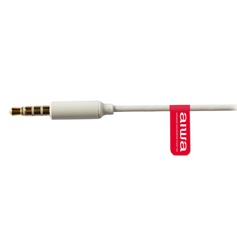 Aiwa ESTM-500W auriculares intrauditivos con cable y micrófono, jack de 3,5 mm, blancos